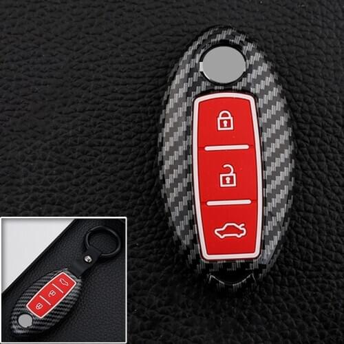 Carbon fiber Silicone Car Key Case For Nissan Qashqai j10 J11 X Trail t31 t32 Kicks Altima Tiida Juke Note Infiniti FX35 Q50 G37