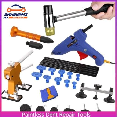 Universal Automotive Paintless Car Body Dent Removal Tool Auto Puller Repair Dent Lifter Tools with 10pc Tabs Accessories