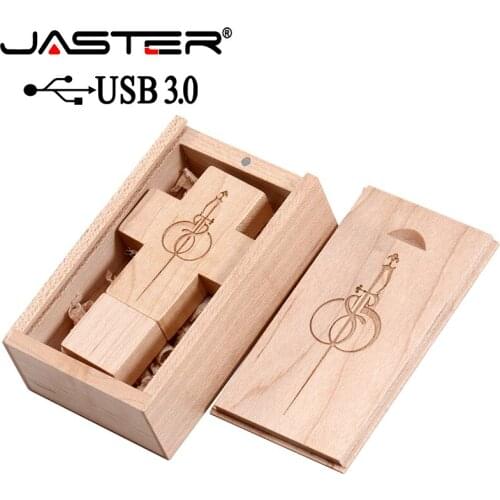 JASTER Best selling USB3.0 wooden Cross USB + box USB Flash Drive USB memory stick pendrive 8GB 16GB 32GB Crosses Flash drive gi