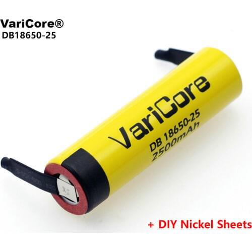 VariCore 100% Original 18650 2500mAh Li-lon Rechargeable Battery 3.6V Power 20A discharge + DIY Nickel Sheets
