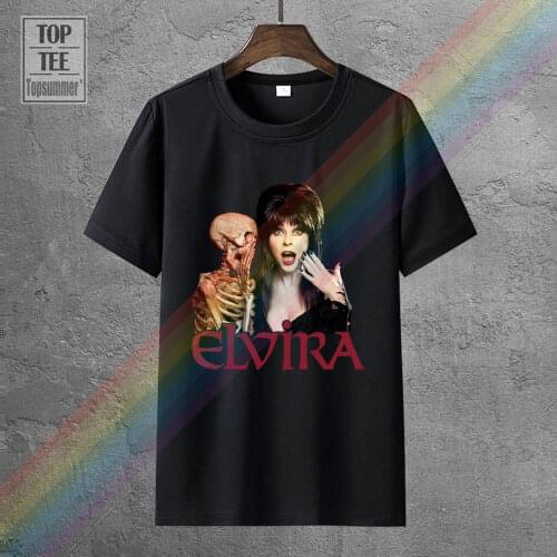 Elvira Mistress Of The Dark Movie Poster Women Funny T Shirts Hip Hop Harajuku Tshirt Gym T-Shirt Skull