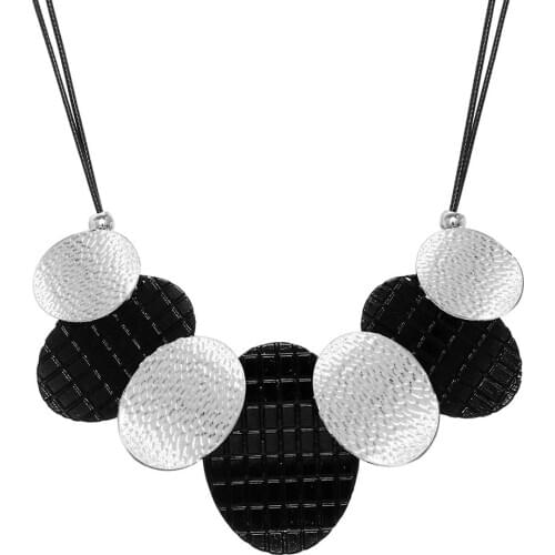 ZOSHI Retro Leather Necklace for Women Fashion Maxi Necklace Collar Bib Choker Chunky Vintage Statement Necklace Jewelry