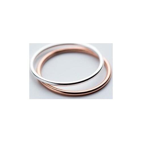 1pc Very Thin 1MM REAL.925 Sterling Silver fINE jEWELRY Polished Rounded one-loop KNUCKLE Midi Ring Gold color GTLJ1332