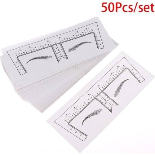 10/50pcs Semi-permanent Positioning Microblading Eyebrow Scale Measuring Ruler Tool