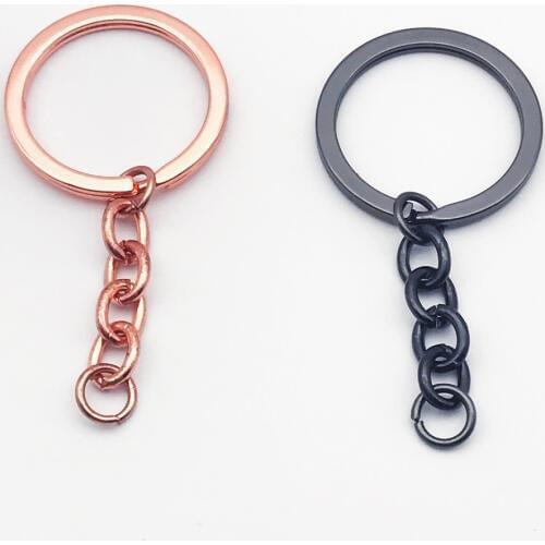 10pcs/lot Metal Key Rings Key Chains Rose Gold/Gunblack Color 60mm Long Keyrings Split Rings KeyChains Wholesale Z623