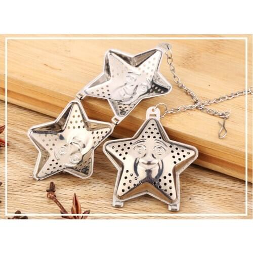 100pcs/lot Star/Love Heart Shape Style Stainless Steel Tea Infuser Teaspoon Strainer Spoon Filter Kitchen Tool