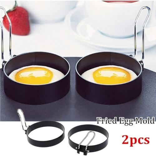 2Pcs Nonstick Fried Egg Mold With Handle Round Pancake Molds Eggs Frying Mould