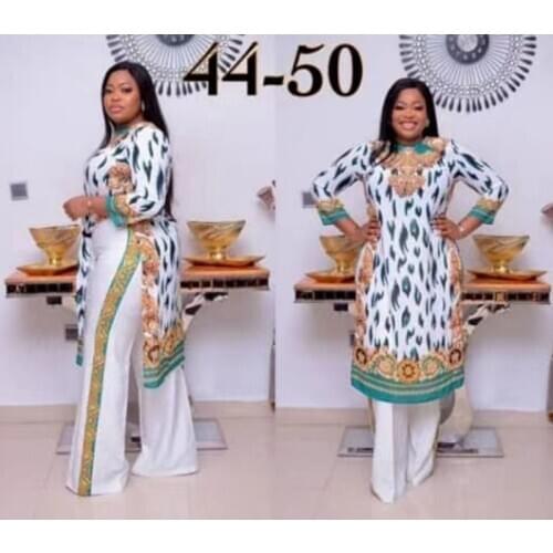 2021 Dashiki African New Fashion Suit (Dress and Trousers) For Lady(CPTZ11)