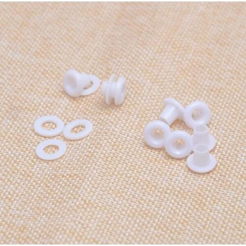 3.8 x 9.5 mm White Round Plastic Grommet Eyelet