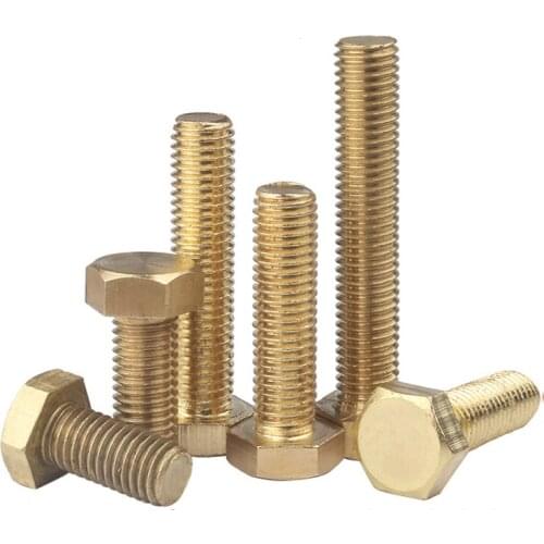 31pcs M3 brass external hexagon head screws outer hex mechanical bolts brassiness screw bolt rod 6mm-25mm length
