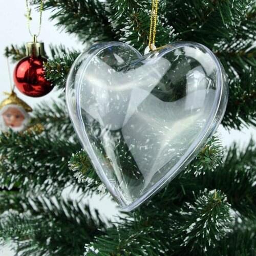 5pcs Heart Shape Transparent Plastic Ball Clear Plastic Heart Wedding Decoration Craft For Christmas Baubles Shape Ball Q6A9