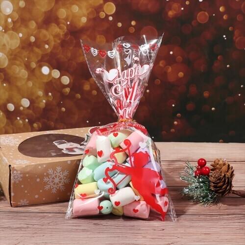 50pcs 27x12.5cm Opp Gift Bags Jewelry Packaging Bags Valentines Favors Day Decoration Drawable Bags Pouches Multi-colors