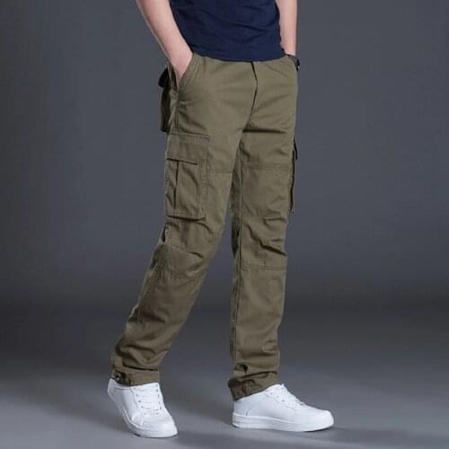 Fashion Military Cargo Pants Men Loose Baggy Tactical Trousers Oustdoor Casual Cotton Cargo Pants Men Multi Pockets Big Size
