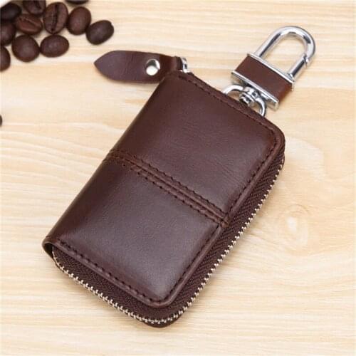 Genuine Leather Car Key Case Wallet Fashion Cow Leather Car Key Zipper Bag
