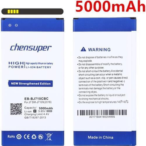 Chensuper 5000mAh EB-BJ710CBC Battery for samsung Galaxy J7 2016 Edition SM-J7109 J7108 J7008 J7009 J700F