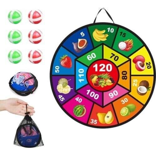 Childrens Sticky Ball Wall-mounted Dart Board Toy Sticky Ball Dart Dartboard Indoor Sports Toy Safe Dart Game Toy