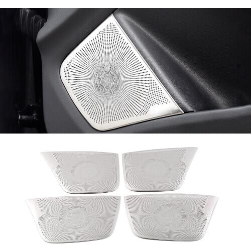 For Mercedes-Benz CLA Coupe C117 2013-2018 Stainless Car Door Loudspeaker Pad Speaker Cover Trim Frame Sticker Molding Accessory
