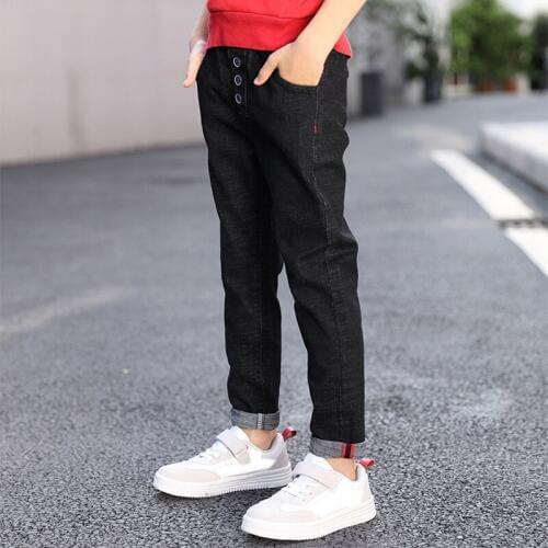 IENENS Kids Boys Jeans Classic Pants Denim Clothing Children Baby Boy Casual Bowboy Fashion Long Trousers 5-13Y