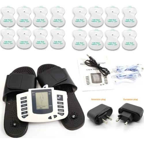 Electric Muscle Relaxation Stimulator Therapy Massager Body Slimming English Button Acupuncture Pain Relief Slipper Relax Care