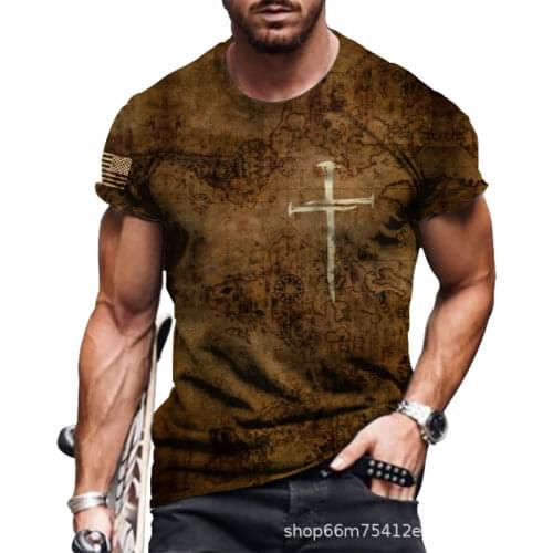 Mens T-Shirt Summer 2021Funny 3D Digital Printing Mens Comfortable Short-Sleeve O Neck Fashion Trendy Mens Casual T-Shirt
