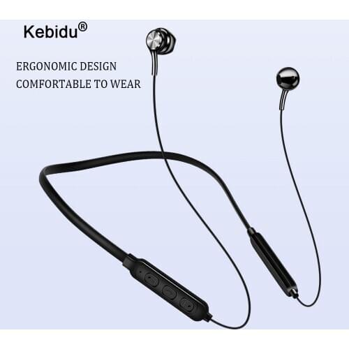 Kebidu Bluetooth 5.0 Wireless Earphones Magnetic Stereo Sports Headset Waterproof Wireless Earphones with Mic for Smartphone