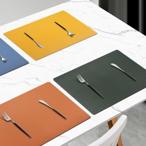 60% Hot Sale Table Mat Eco-friendly Wear Resistant Faux Leather Waterproof Decorative Tableware Pad for Home Dining Supplies