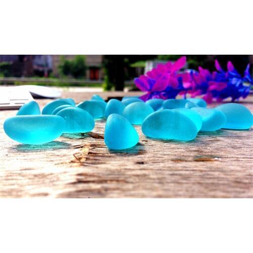 Beautiful Blue Ocean Glass Stone Decoration Ornament For Aquarium Fish Tank
