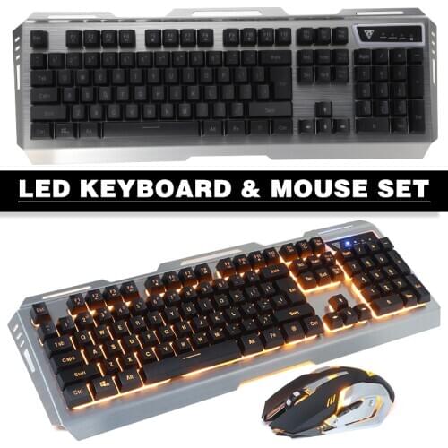 New Arrival Mechanical Gaming Keyboard And Mouse Set USB Wired Keypad Adjustable 4000DPI Mice Combos For PC Computer