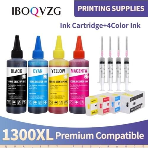 IBOQVZG Refillable Ink Cartridge for Canon Maxify MB2330 MB2030 MB 2330 2030 PGI-1300XL PGI1300XL PGI 1300XL 1300 + 4 Color Ink