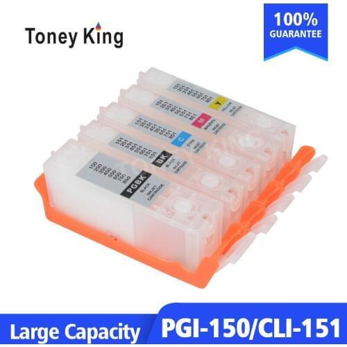 Toney King Refillable Cartridge For Canon PGI 150 CLI 151 Ink Cartridge For PIXMA MG5410 MG5510 MG5610 MG6310 MG6410 Printer