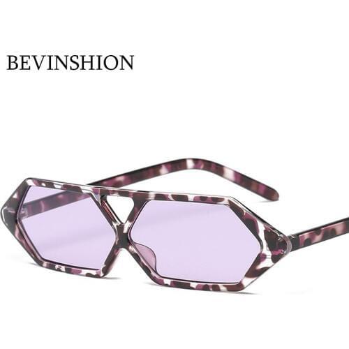 Fashion Hollow Glasses New 2018 Brand Square Sunglasses Women Men Pink Purple Lens Polygon Sun Glasses Chic Vintage Brand Design