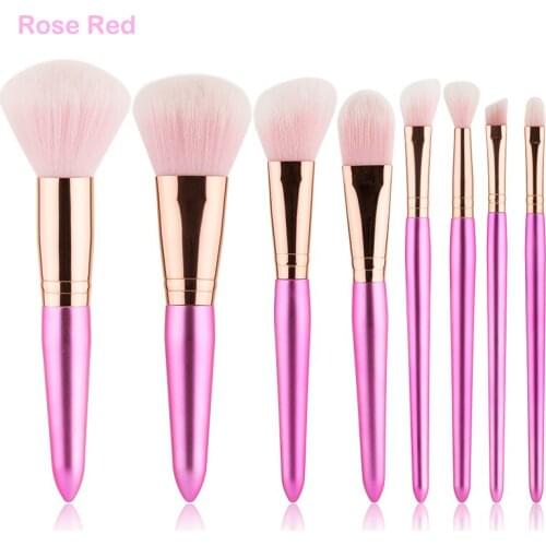 8 Pcs Set Makeup Brushes Powder Eyeshadow Eyebrow Contour Brush Makeup Pink Soft Hair Brushes Beauty Cosmetics Tool Brush Kits