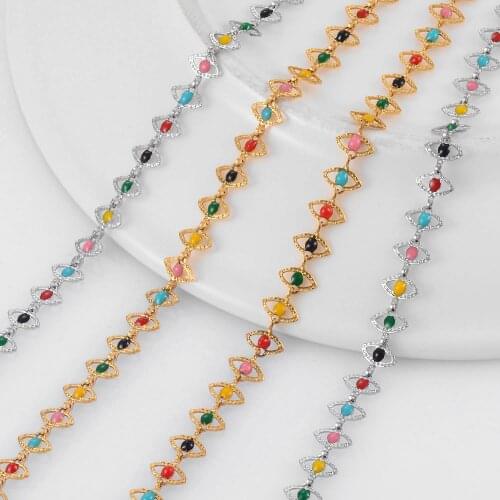Stainless Steel Handmade Necklace Bracelet Color Eye Shape Creative DIY High Quality Mens and Womens Jewelry