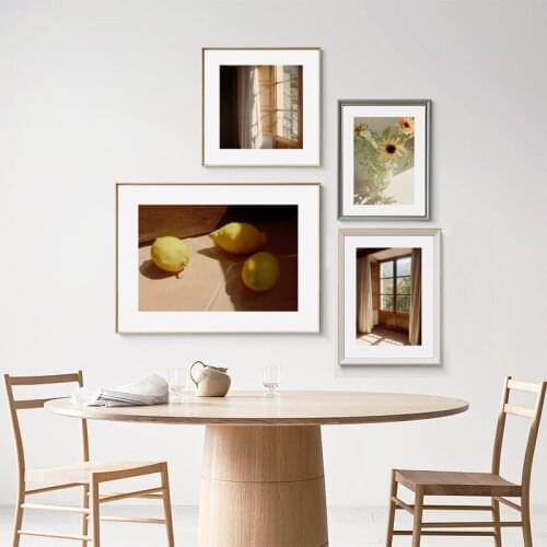 Fresh Bay window Sunflower Lemon Wall Art Canvas Painting Nordic Posters And Prints Wall Pictures For Living Room Bedroom Decor