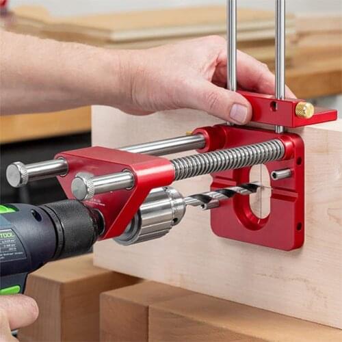 Woodworking portable belt drilling guide, drilling locator, vertical drilling positioning tool