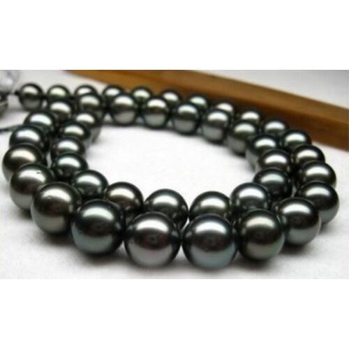 Excellent AAA 18" SOUTH SEA 11-12mm tahitian black pearl necklace