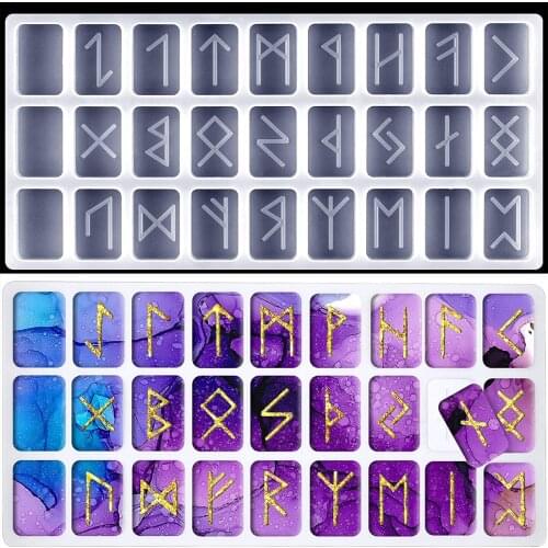 Rune Symbol Mirror Energy Symbol Epoxy Mold for DIY Crafts Epoxy Resin Home Decoration Accessories Jewerly Making Tools