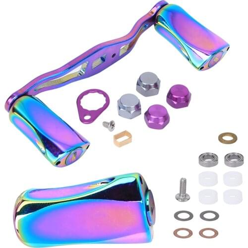 Fishing Reel Knob Set Metal Colorful Fishing Baitcasting Wheel Rocker Arm Modification Power Knob Reel Handle Accessories