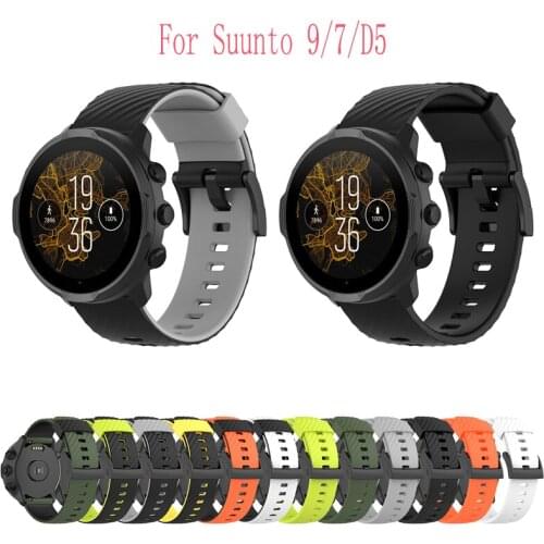 24mm Silicone Watch Band For Suunto 9/7/D5/Spartan Sport/Wrist HR Sport Breathable Strap Watchband Bracelet For Suunto 9/7/D5