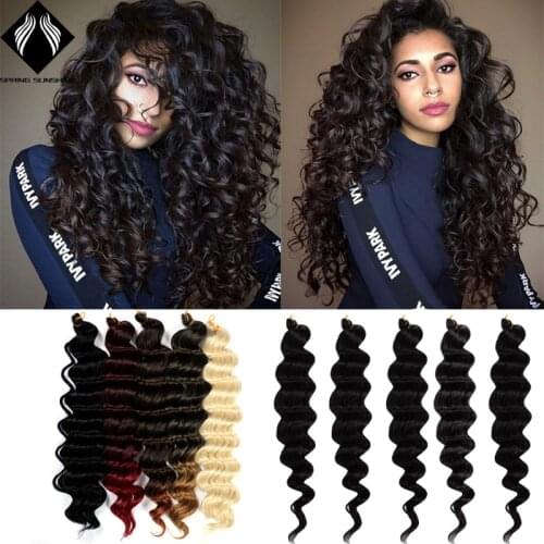 Synthetic Deep Wave Crochet Hair Bulk Hair Extensions For Women Braiding Hair soft crochet brading heat reaistant hair