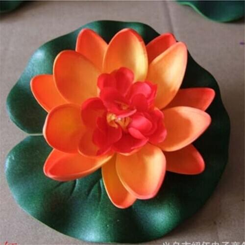 SUEF 1 PCS Artificial Floating Lotus Garden fake bouquet for wedding decoration manualidades mariage flores plants Water lily @3