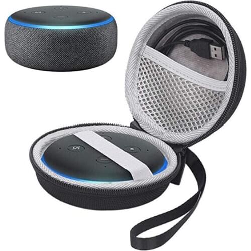 Storage Bag Carrying Box Case Organizer Cover Pouch Hard Shell Shockproof Travel for Amazon Echo Dot 3 Smart Speaker