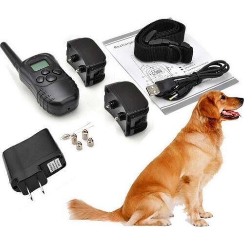 Remote Dog Shock Collar Rechargeable Waterproof Dog Training Collar Pet Dog Anti-Bark Trainer Device for Small Medium Large Dogs