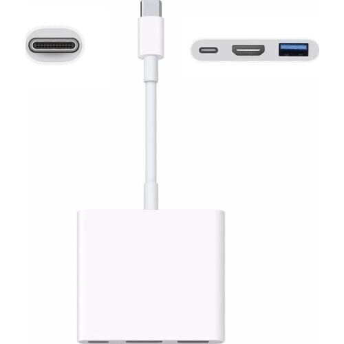 Gen uine For Apple USB-C Digital AV Multiport Adapter MJ1K2AM/A HDMI-compatible USB 3.1 Type-C Male Connector For VGA / USB 3.0