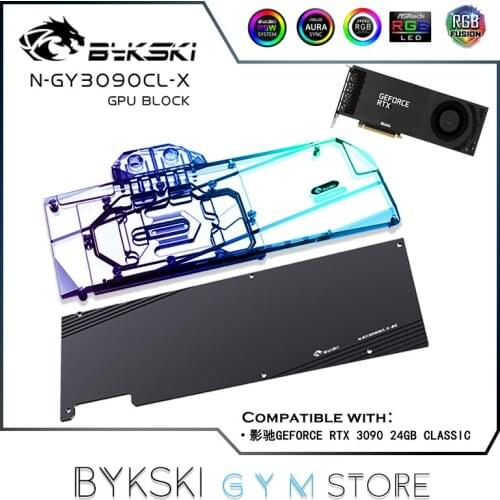 Bykski Graphics Card GPU Water Block For GALAX RTX3090 24GB Classic, VGA Liquild Cooling Cooler, 5V/12V RGBS SYNC, N-GY3090CL-X