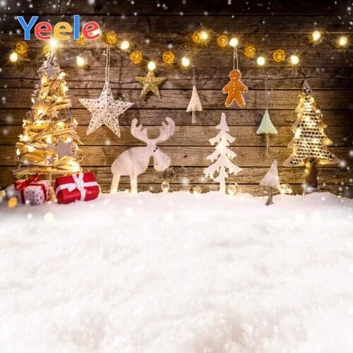 Yeele Christmas Tree Winter Snow Light Reindeer Star Backdrop Vinyl Photography Background For Photo Studio Photophone Shoot
