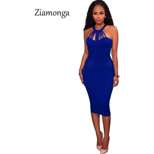 Ziamonga Women Sexy Off Shoulder Chest Wrap Midi Dress Elegant Knee Length Bodycon Dress Party Clubwear Pencil Dress Vestidos