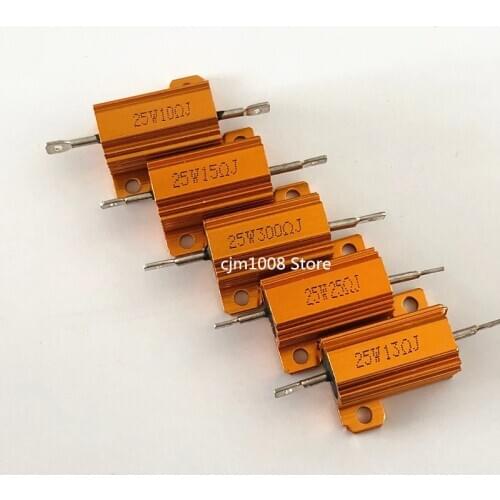 1PCS Aluminum Power Metal Shell Case Wirewound Resistor RX24 25W 1.5K 1.8K 2K 2.2K 2.4K 2.7K 3K 3.3K 3.6K 3.9K 4.3K 4.7K 5K