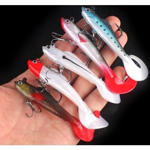 1 Pcs Lead Head Silicone Soft Lure Fishing Jig Wobbler Swimbait 9.5cm 9.5g Isca Artificial Bait Carp Bass Fish Pesca Tackle