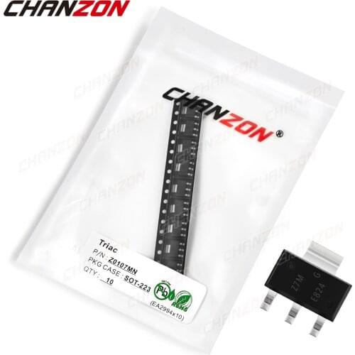 10Pcs Z0107MN SOT-223 Triac SCR Transistor Bipolar Junction BJT Triode Thyristor Tube Fets SMD 1A 600V Integrated Circuits
